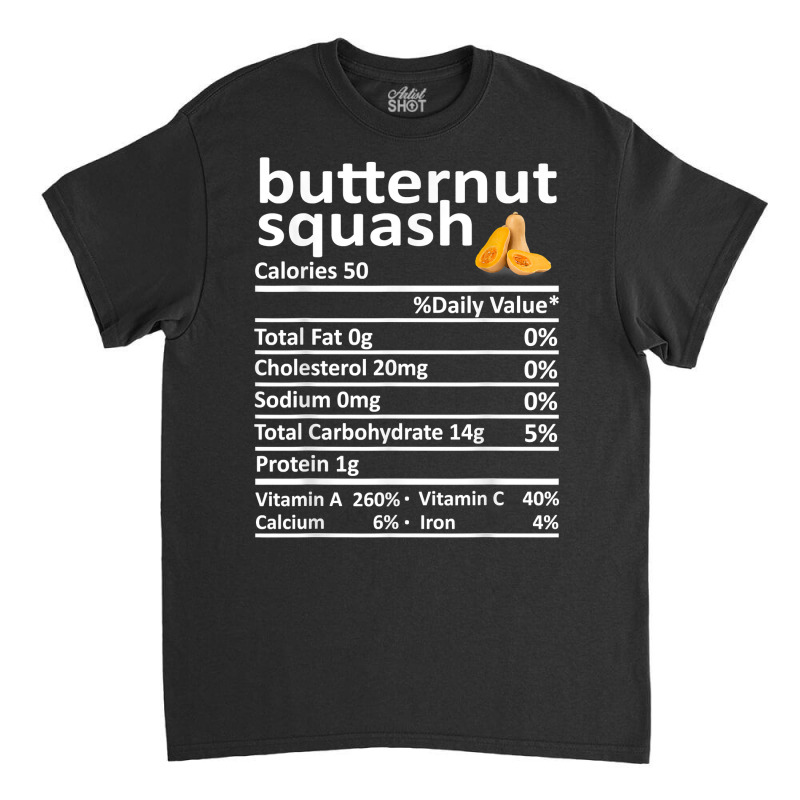 Butternut Squash Nutrition Food Thanksgiving Funny Christmas T Shirt Classic T-shirt by cm-arts | Artistshot