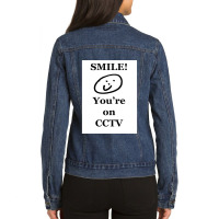 Smile,youreoncctv Ladies Denim Jacket | Artistshot