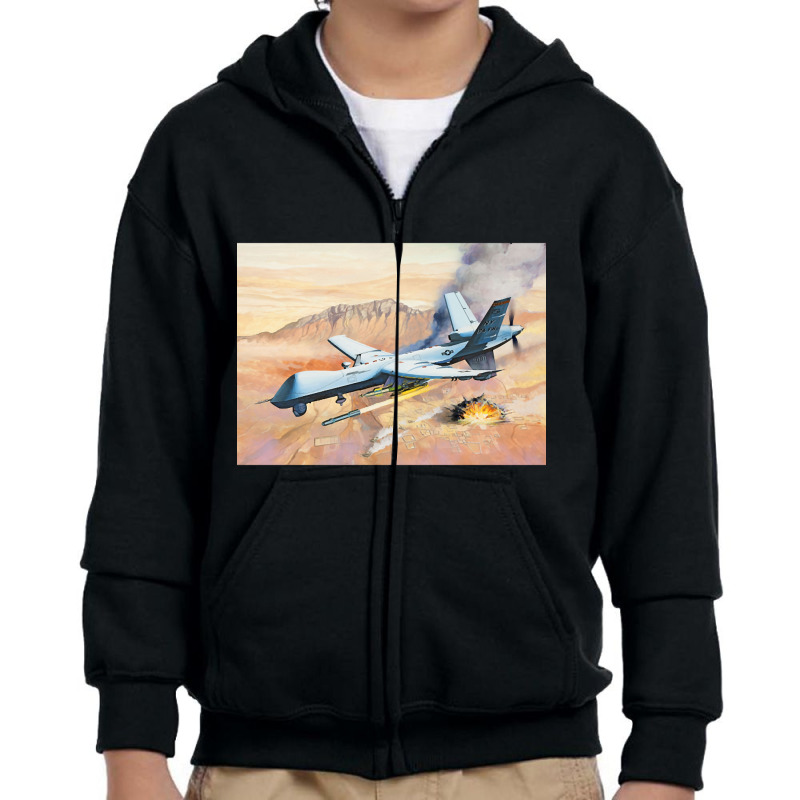 Predator Uav Youth Zipper Hoodie by Kanmosrin52 | Artistshot