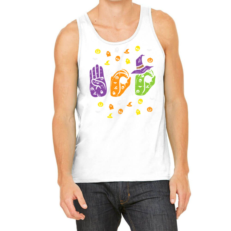 Boo Hands American Sign Language Pride Asl Halloween T Shirt Tank Top by MG91 | Artistshot