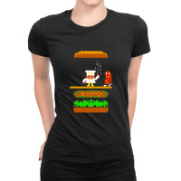 Burger Time Retro 80's Arcade Game Design Ladies Fitted T-shirt | Artistshot