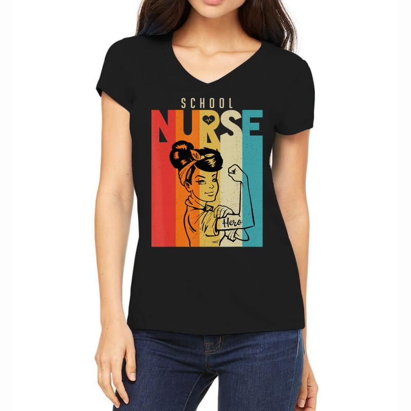 Vintage Rosie The Riveter School Nurse Women's V-neck T-shirt | Artistshot