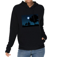 Lonely Man Under The D20 Dice Moon Rpg Night Roleplaying Landscapes Lightweight Hoodie | Artistshot