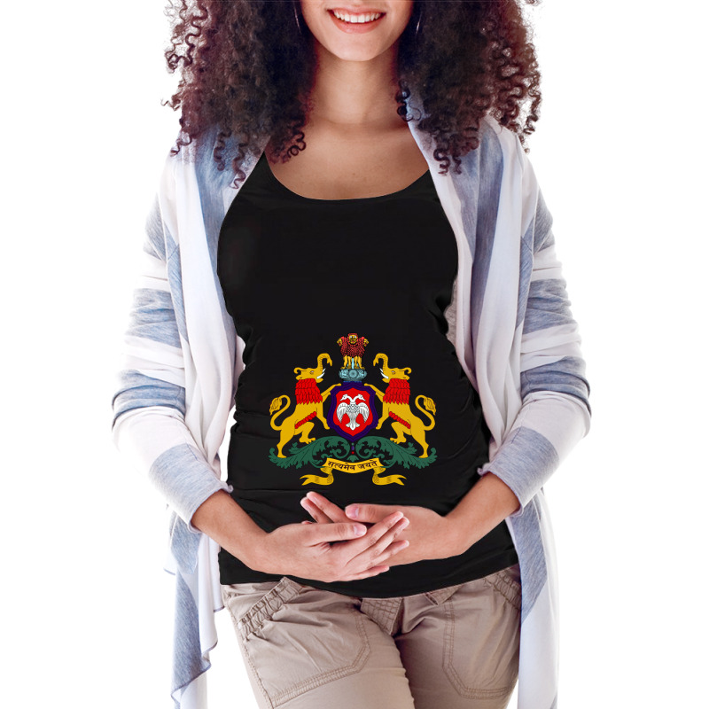 Karnataka Coat Of Arms, India Maternity Scoop Neck T-shirt by cm-arts | Artistshot