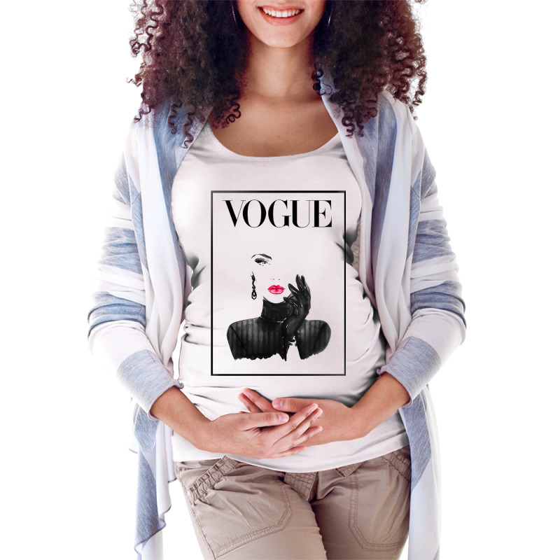 Lips Vogue Maternity Scoop Neck T-shirt | Artistshot