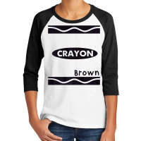 Brown Crayon Graphic Halloween Costume Group Team Matching Premium T S Youth 3/4 Sleeve | Artistshot