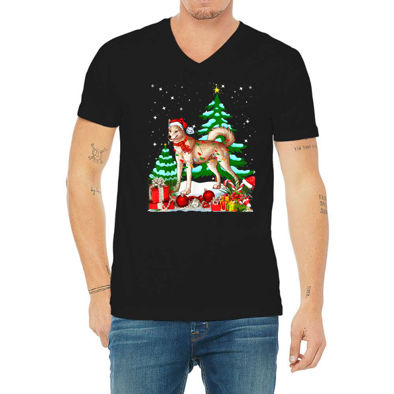 Funny Canaan Dog Christmas Xmas Cute V-Neck Tee by Posh | Artistshot