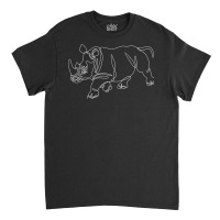 Minimalist Rhino   Zoologist Rhinoceros Safari Animal Lover T Shirt Classic T-shirt | Artistshot