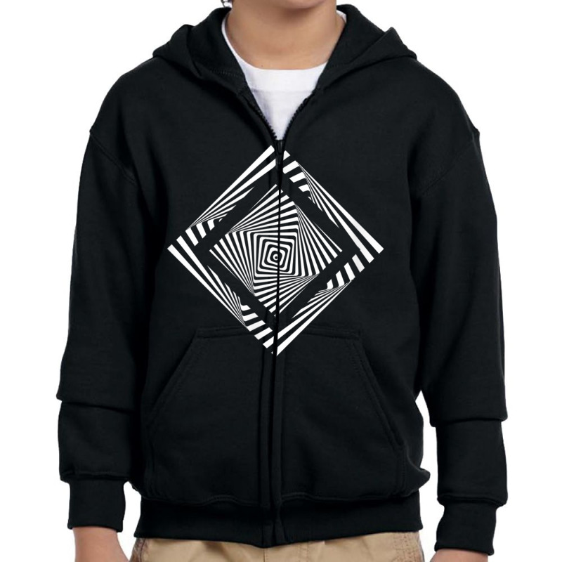 Twisted Squares Design Hypnotizing Abstract Optical Art T Shirt Youth Zipper Hoodie by cm-arts | Artistshot