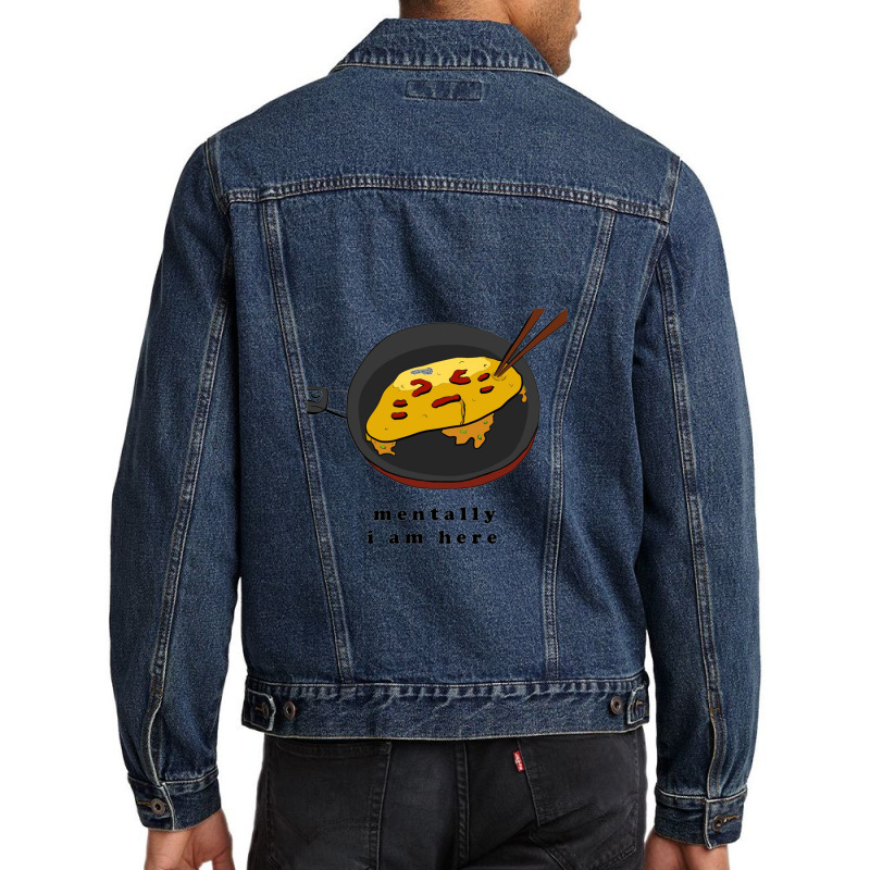 Mentally I Am Here, Omelette Men Denim Jacket by melcerries | Artistshot