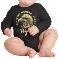 Wyatt Name - Lifetime Member Legend - Eagle Long Sleeve Baby Bodysuit | Artistshot