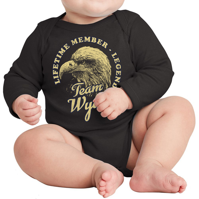 Wyatt Name - Lifetime Member Legend - Eagle Long Sleeve Baby Bodysuit by laughingtuy | Artistshot