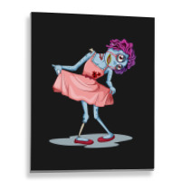 Female Zombie  Zombies Love Brains Metal Print Vertical | Artistshot