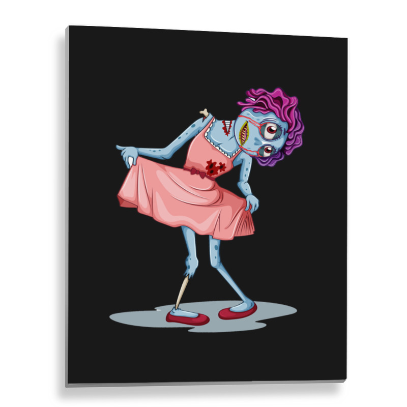 Female Zombie  Zombies Love Brains Metal Print Vertical | Artistshot