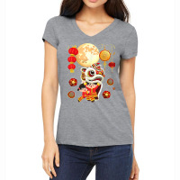 Vietnamese Tet Chinese Full Moon Festival Mid Autumn Dragon T Shirt Women's V-neck T-shirt | Artistshot