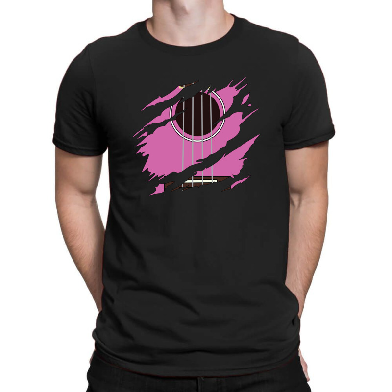 Ripped Ukulele Pink Color T-shirt | Artistshot