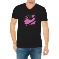 Ripped Ukulele Pink Color V-neck Tee | Artistshot