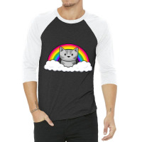 Rainbow Kitty 3/4 Sleeve Shirt | Artistshot