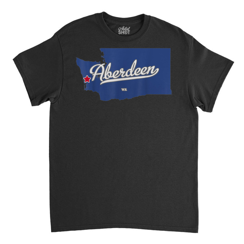 Aberdeen Washington Wa Map Classic T-shirt | Artistshot