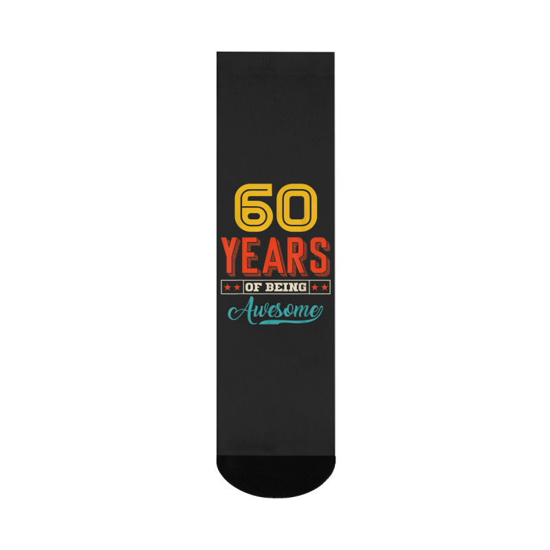 60 Year Of Being Awesome 60th Birthday Bday Family Party Crew Socks | Artistshot