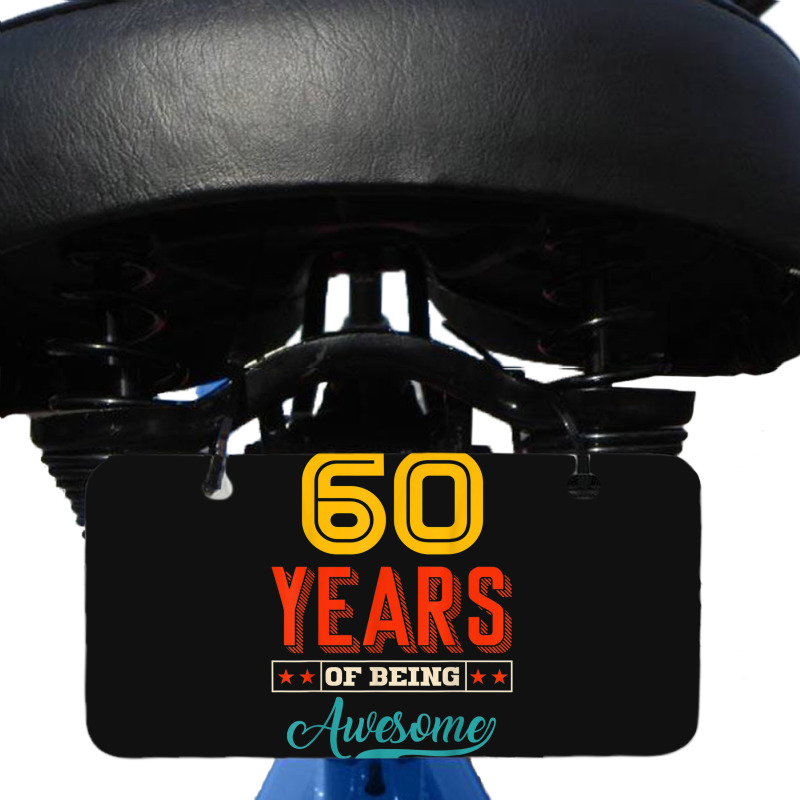 60 Year Of Being Awesome 60th Birthday Bday Family Party Bicycle License Plate | Artistshot