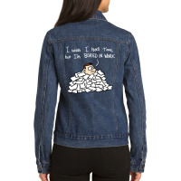 Toon Revue - Buried In Work Ladies Denim Jacket | Artistshot