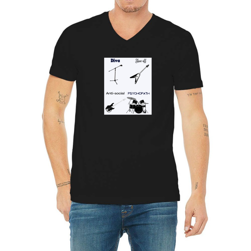 Rock Musician Personality Types V-Neck Tee by cm-arts | Artistshot