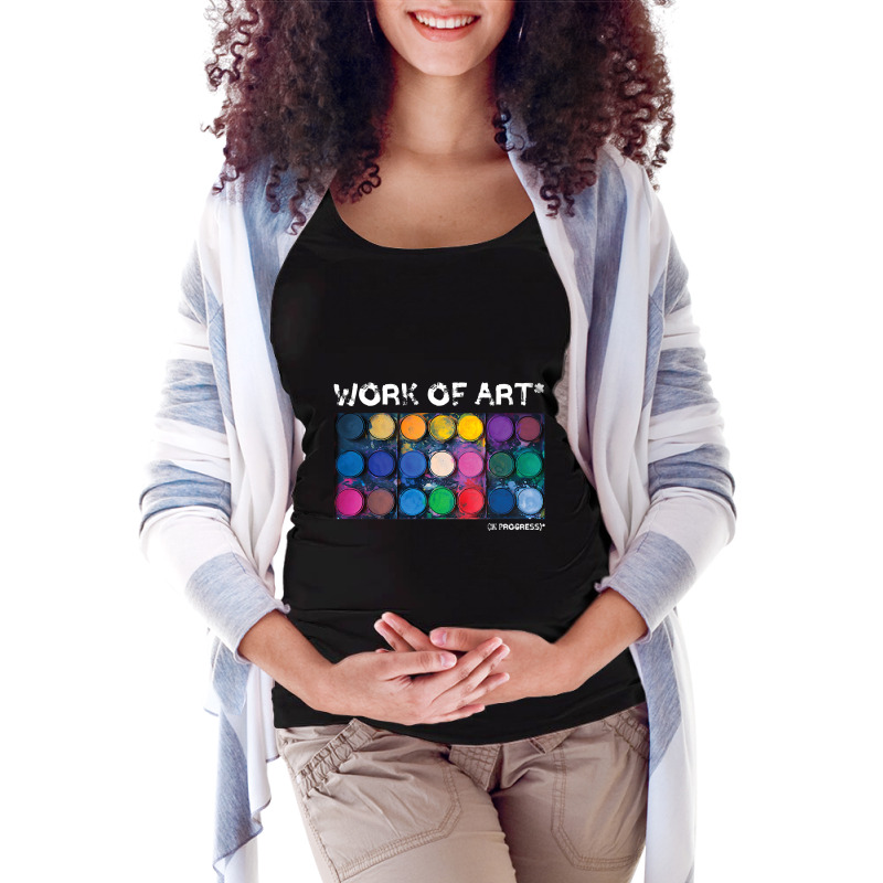 Work Of Art In Progress Perfect Artist Gift Maternity Scoop Neck T-shirt by cm-arts | Artistshot