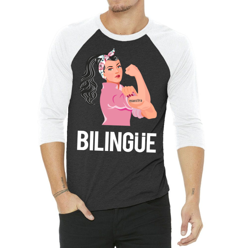 Maestra Bilingue Bilingual Spanish Teacher Long Sleeve T Shirt 3/4 Sleeve Shirt by cm-arts | Artistshot