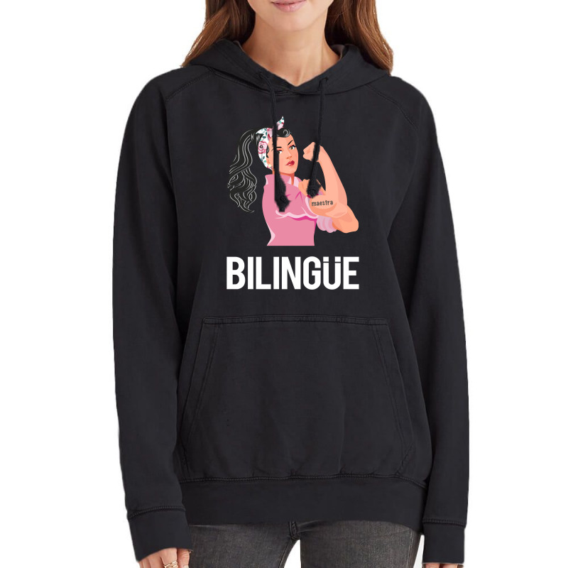 Maestra Bilingue Bilingual Spanish Teacher Long Sleeve T Shirt Vintage Hoodie by cm-arts | Artistshot