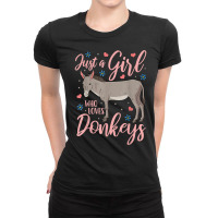 Donkey Just A Girl Who Loves Donkeys Funny Donkey Lover Gift T Shirt Ladies Fitted T-shirt | Artistshot