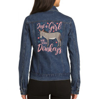 Donkey Just A Girl Who Loves Donkeys Funny Donkey Lover Gift T Shirt Ladies Denim Jacket | Artistshot