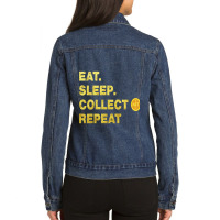 Eatsleepcollectnft,eatsleepnftrepeat,nftstudios,nftismyvalentinenonfun Ladies Denim Jacket | Artistshot