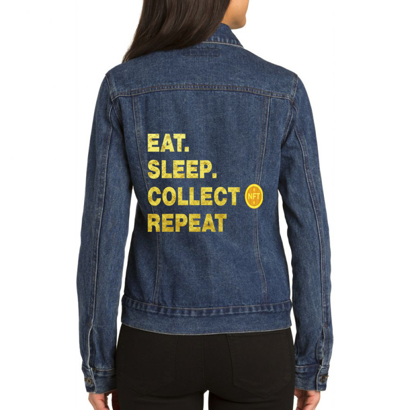 Eatsleepcollectnft,eatsleepnftrepeat,nftstudios,nftismyvalentinenonfun Ladies Denim Jacket by RAELYNNELILLARD | Artistshot