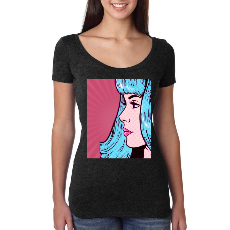 Dramatic Pink Pop Art Women's Triblend Scoop T-shirt by cm-arts | Artistshot