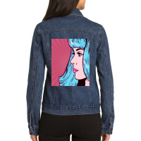 Dramatic Pink Pop Art Ladies Denim Jacket | Artistshot