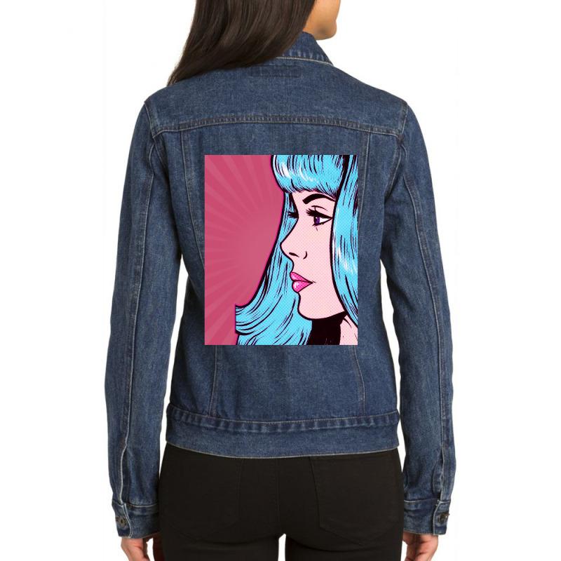 Dramatic Pink Pop Art Ladies Denim Jacket by cm-arts | Artistshot