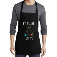 Cat Christmas Feline Festive Women & Kids Xmas Medium-length Apron | Artistshot