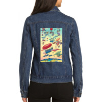 Openings-of-the-panama-canals- Ladies Denim Jacket | Artistshot