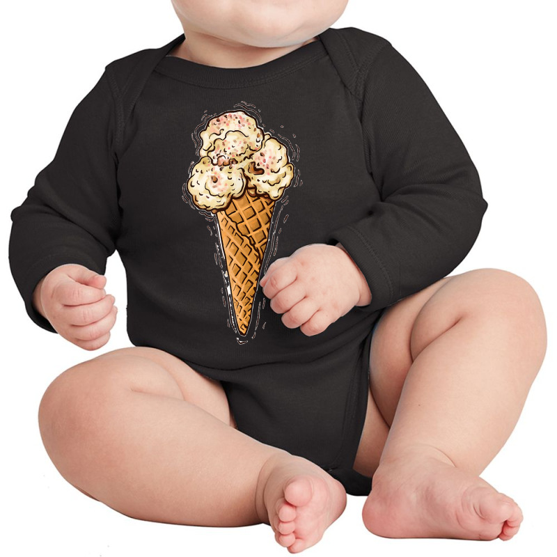 Ice Cream Cone Diy Couples Group Party Halloween Costume Long Sleeve Baby Bodysuit by Posh | Artistshot