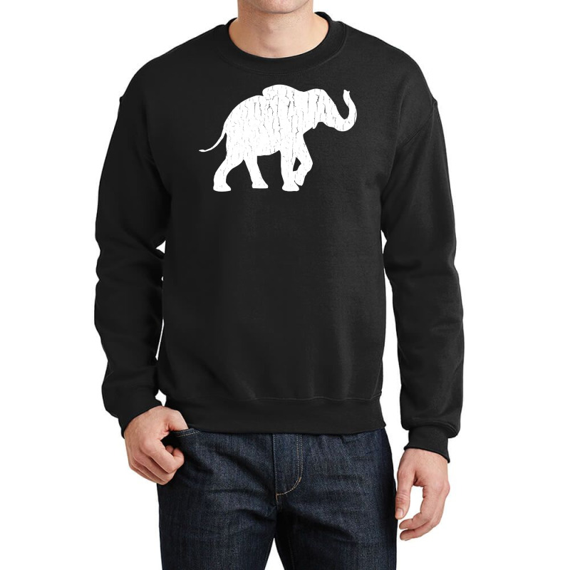 Distressed Elephant Silhouette Crewneck Sweatshirt by thutrinh | Artistshot