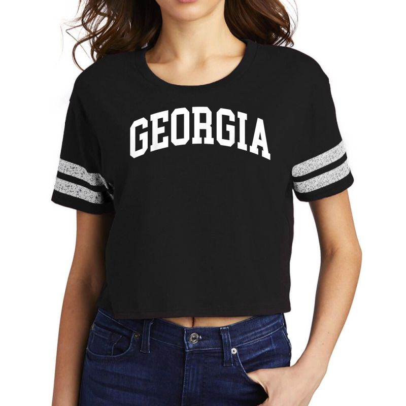 Georgia Us College Font Proud American Usa States T Shirt Scorecard Crop Tee by cm-arts | Artistshot