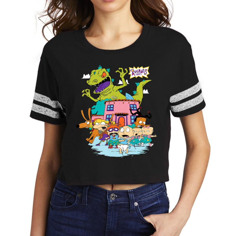 Rugrats Running Away From Reptar Scorecard Crop Tee by cm-arts | Artistshot