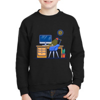 Workspace Computer With Lamp And Plant Youth Sweatshirt | Artistshot