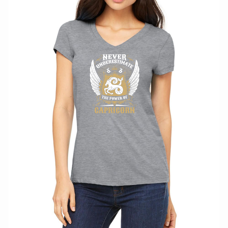 Never Underestimate The Power Of Capricorn Women's V-neck T-shirt | Artistshot