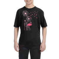 Flower Dandelion Exotic Animal Tropical Bird Pink Flamingo Youth Tee | Artistshot