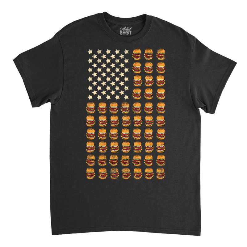 Cheeseburger Patriotic Usa American Flag National Burger Day T Shirt Classic T-shirt | Artistshot