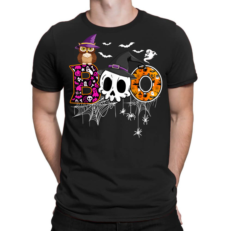 Boo Skull Own Witch's Hat And Ghost Funny Halloween Costume T-Shirt by Posh | Artistshot