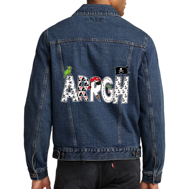 Fun Arrgh Pirate Style Pirate Costume Argh Pirate Men Denim Jacket | Artistshot