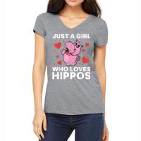 Cool Hippo Art For Women Girls Hippopotamus Safari Zoologist T Shirt Women's V-neck T-shirt | Artistshot